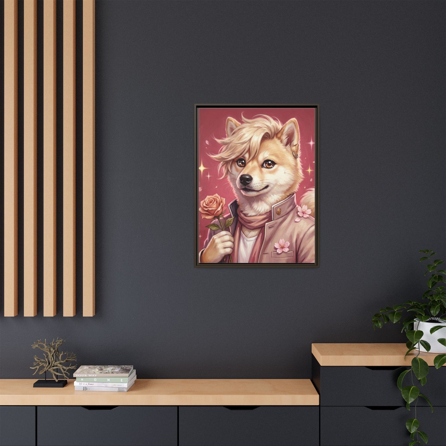 Romantic Shiba Portrait Art Print