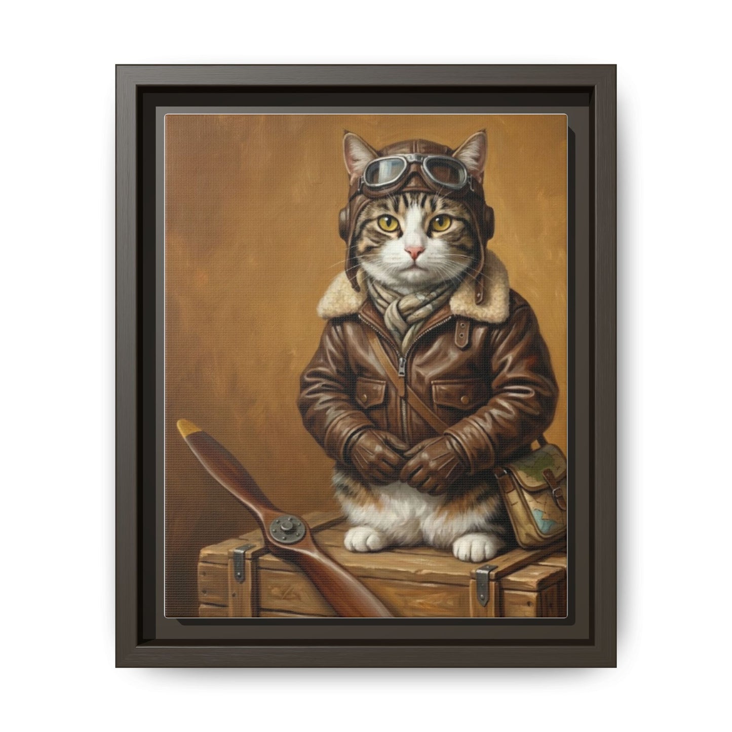Pilot Cat Canvas Art