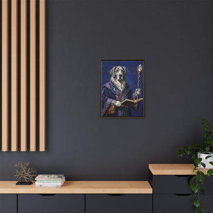 Wizard Dog Framed Canvas Print Mystic Canine Art
