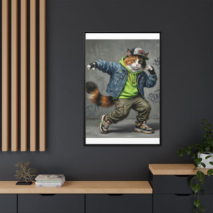Dancing Cat Canvas Art