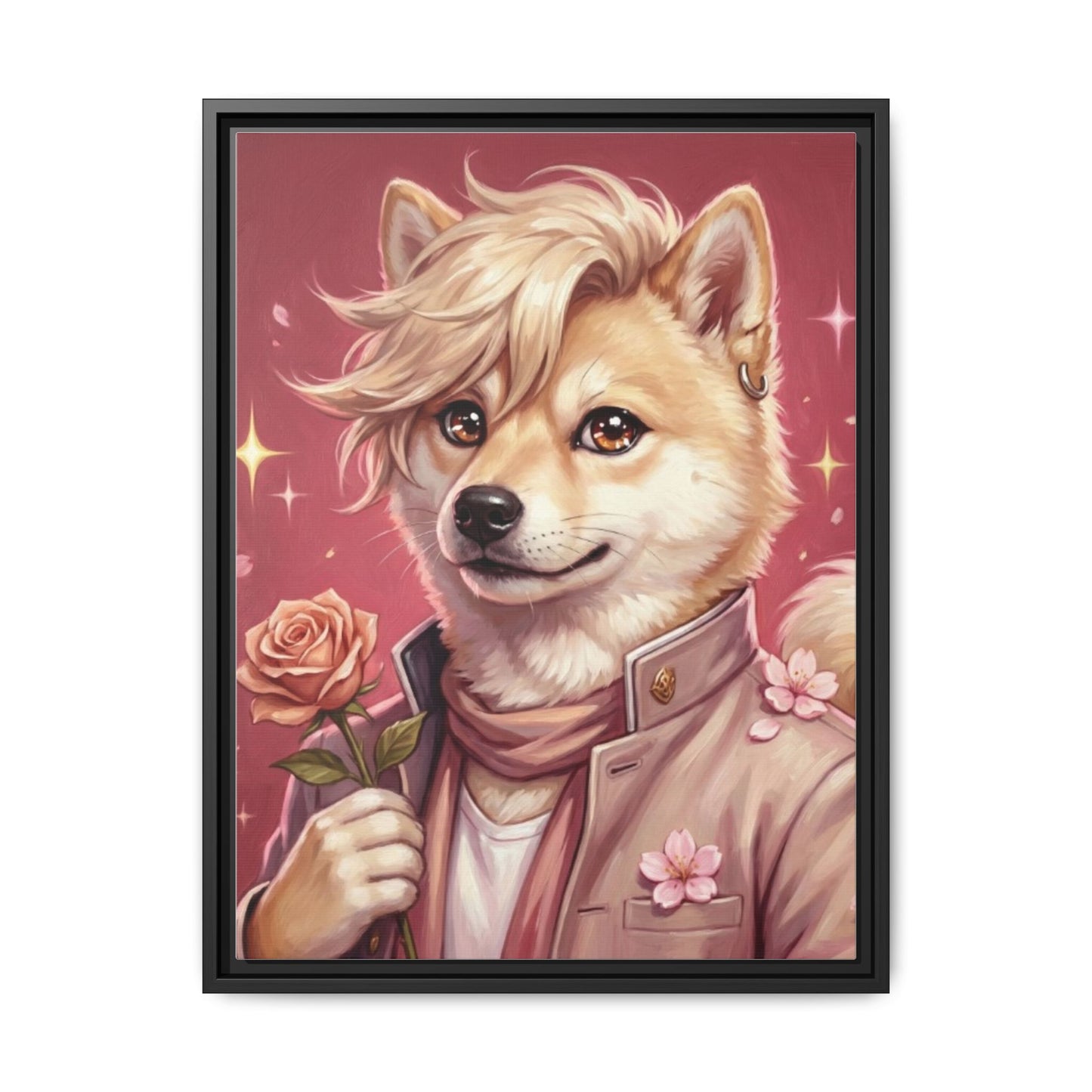 Romantic Shiba Portrait Art Print