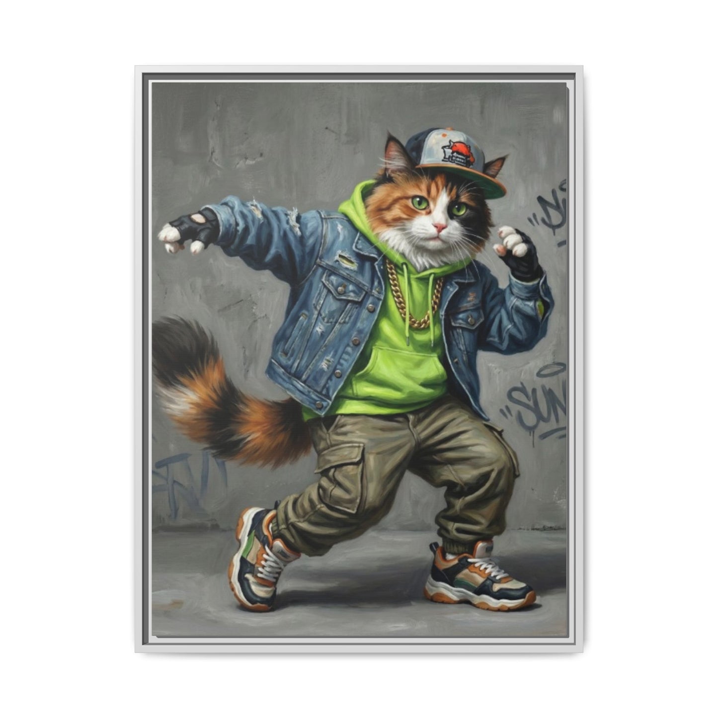 Dancing Cat Canvas Art
