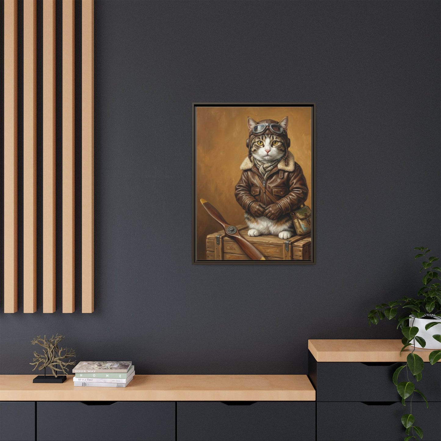 Pilot Cat Canvas Art