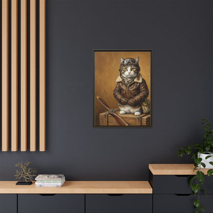 Pilot Cat Canvas Art