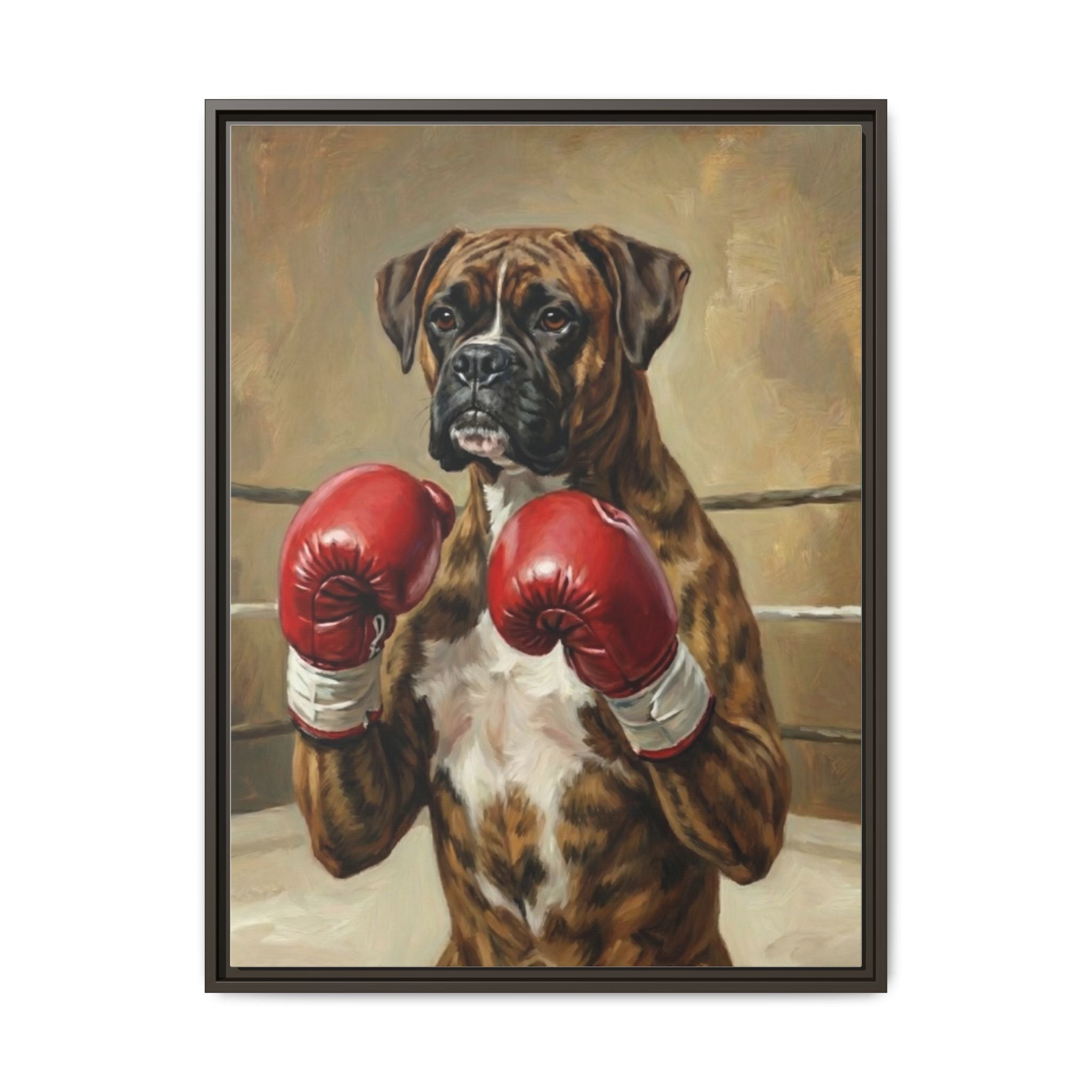 Boxer Dog Canvas Print — Framed Matte Wall Art