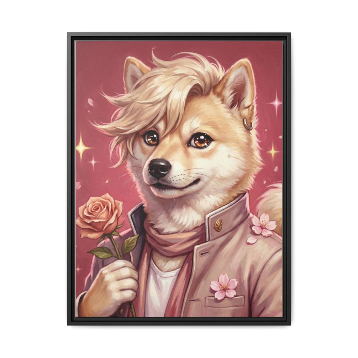 Romantic Shiba Portrait Art Print