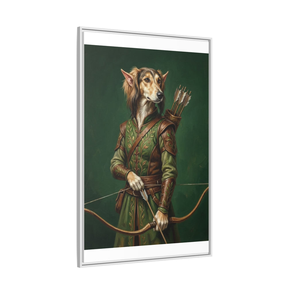 Archer Dog Matte Canvas Print — Framed Fantasy Animal Portrait