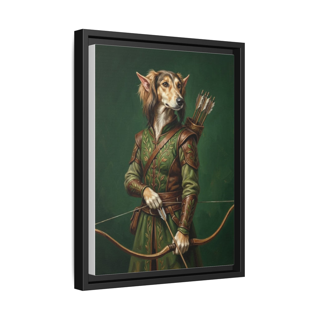 Archer Dog Matte Canvas Print — Framed Fantasy Animal Portrait