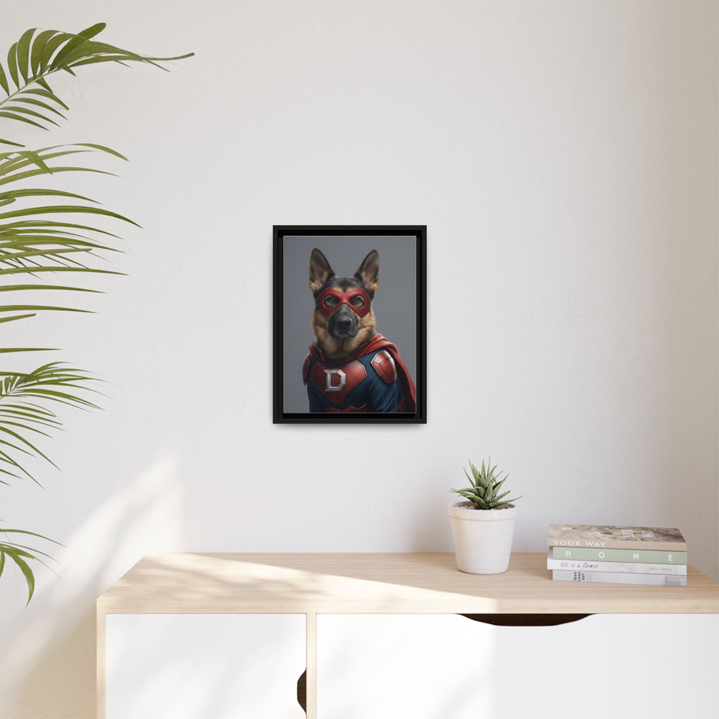 Superhero German Shepherd Dog Art Print