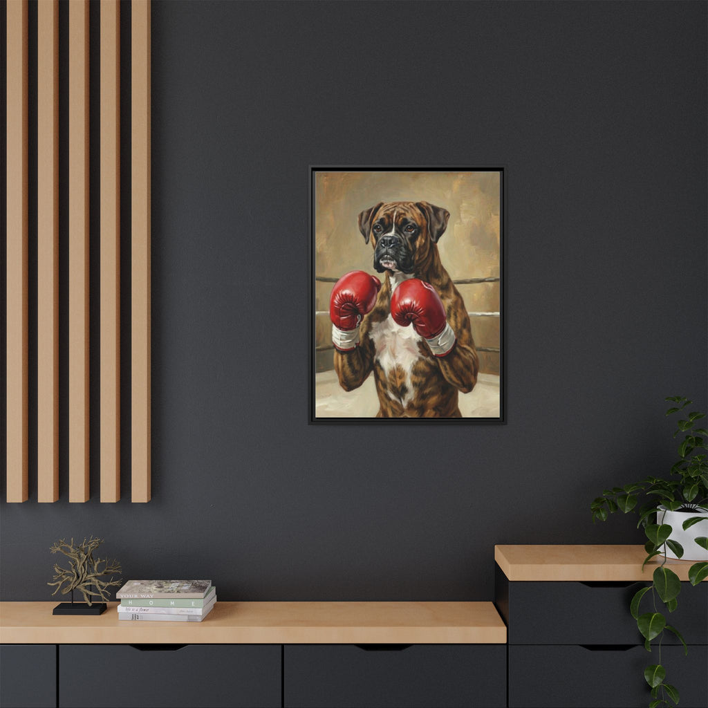 Boxer Dog Canvas Print — Framed Matte Wall Art