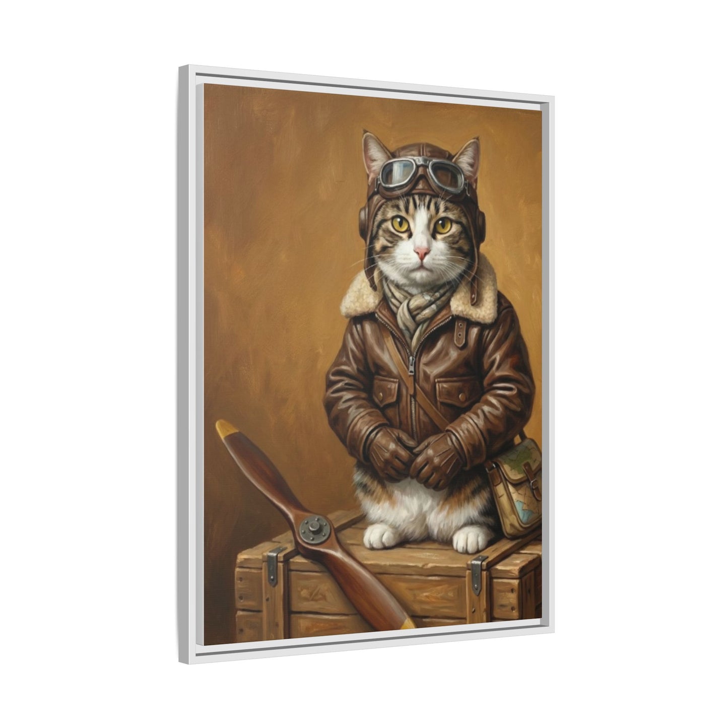 Pilot Cat Canvas Art