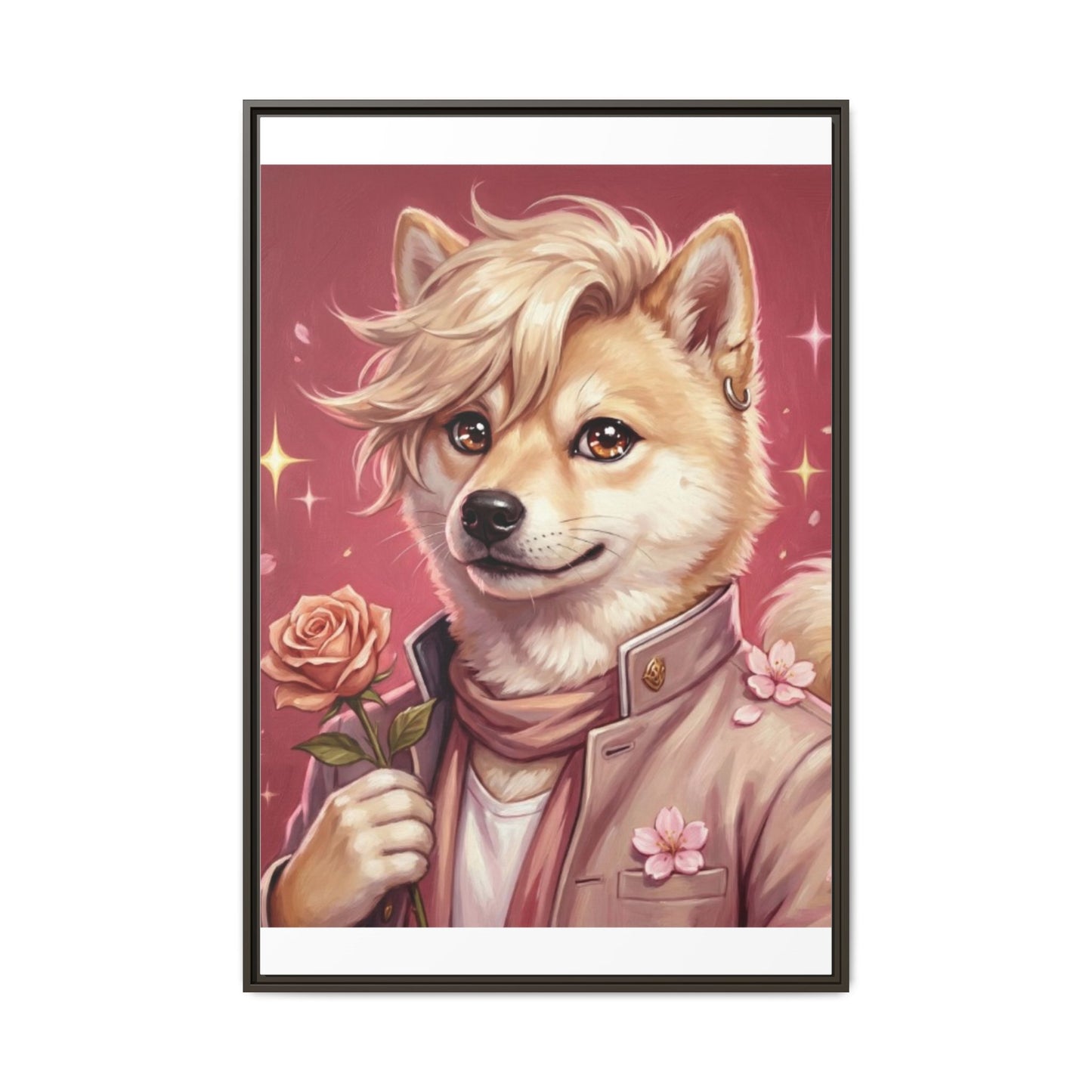 Romantic Shiba Portrait Art Print