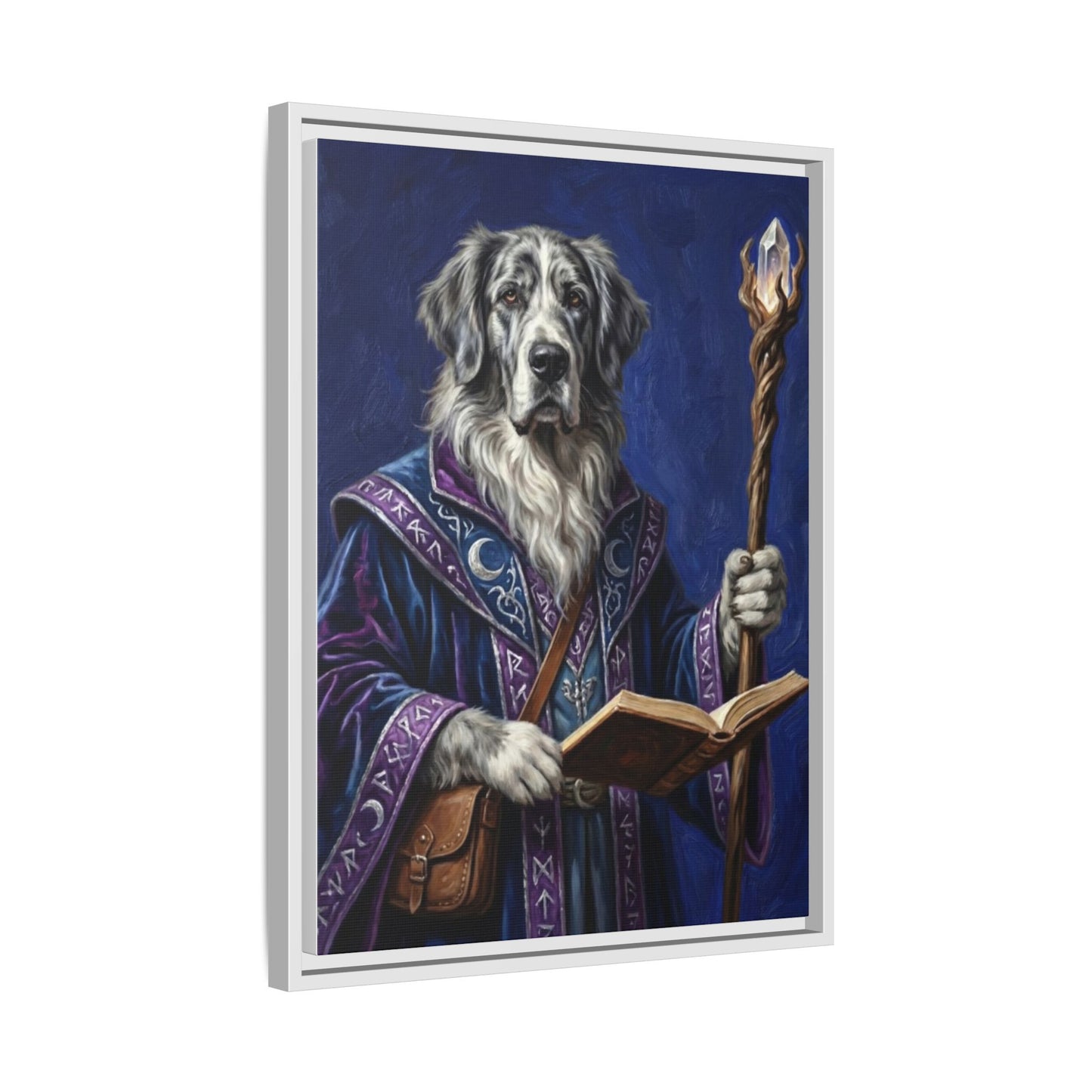 Wizard Dog Framed Canvas Print Mystic Canine Art