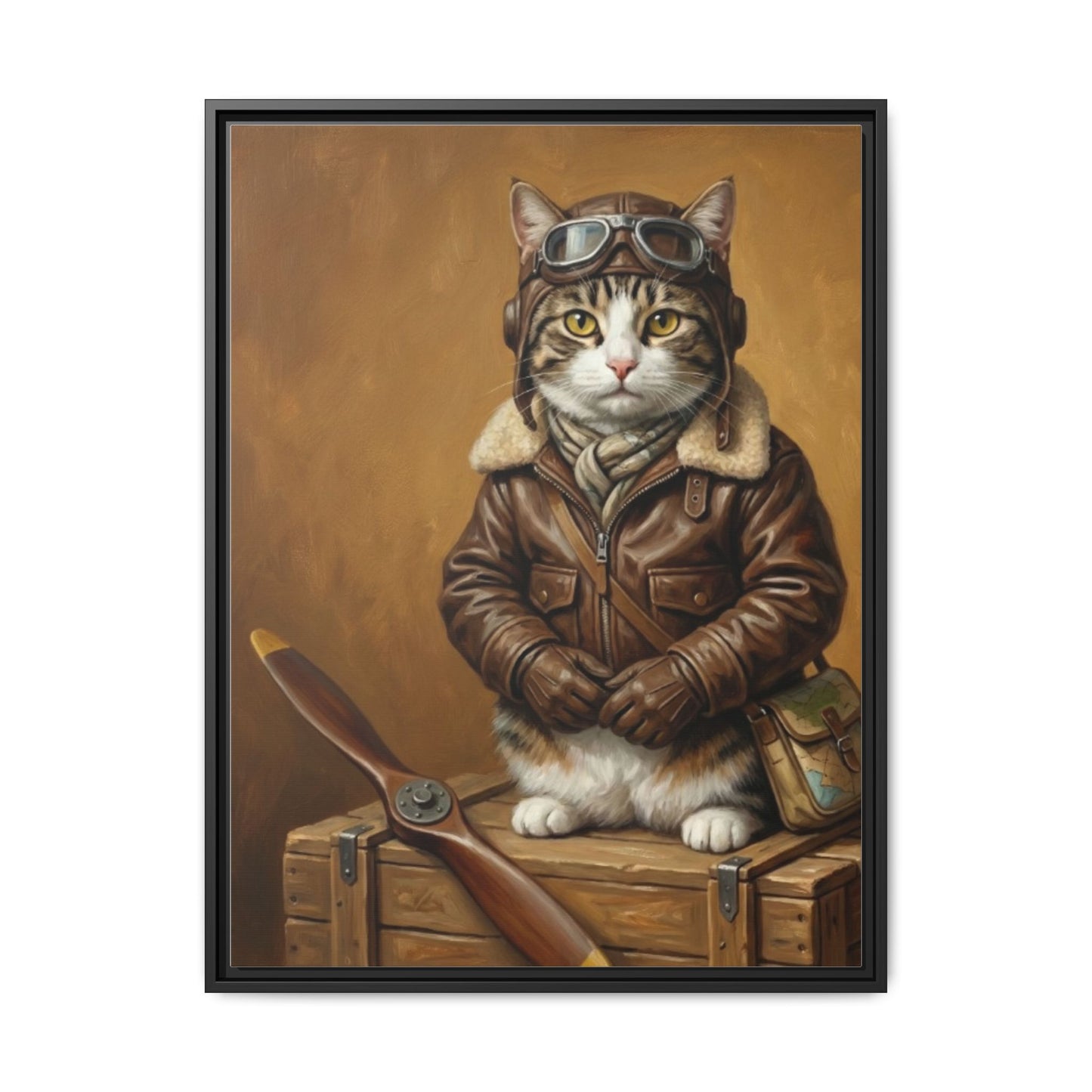 Pilot Cat Canvas Art