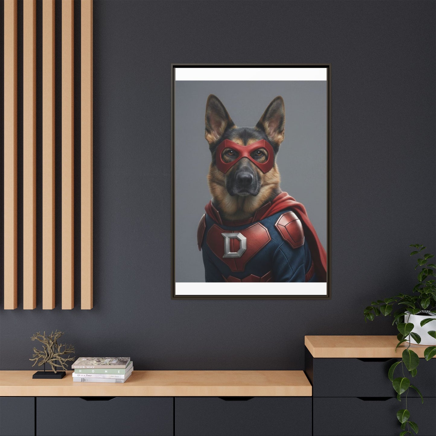Superhero German Shepherd Dog Art Print