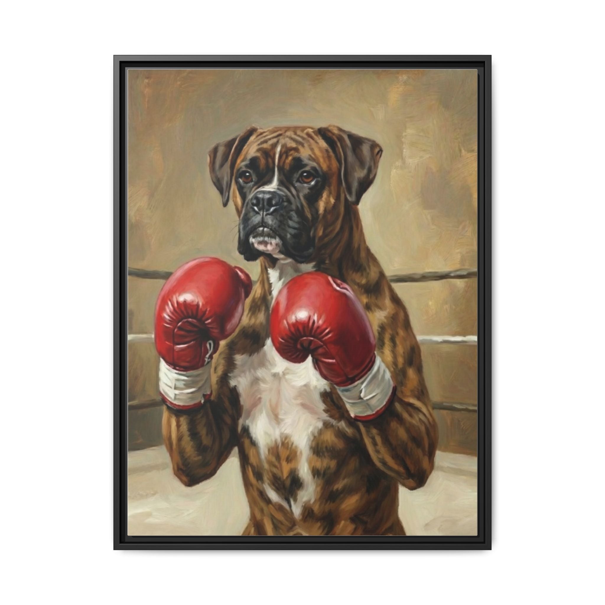 Boxer Dog Canvas Print — Framed Matte Wall Art