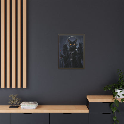 Gothic Black Cat with Halo & Chalice