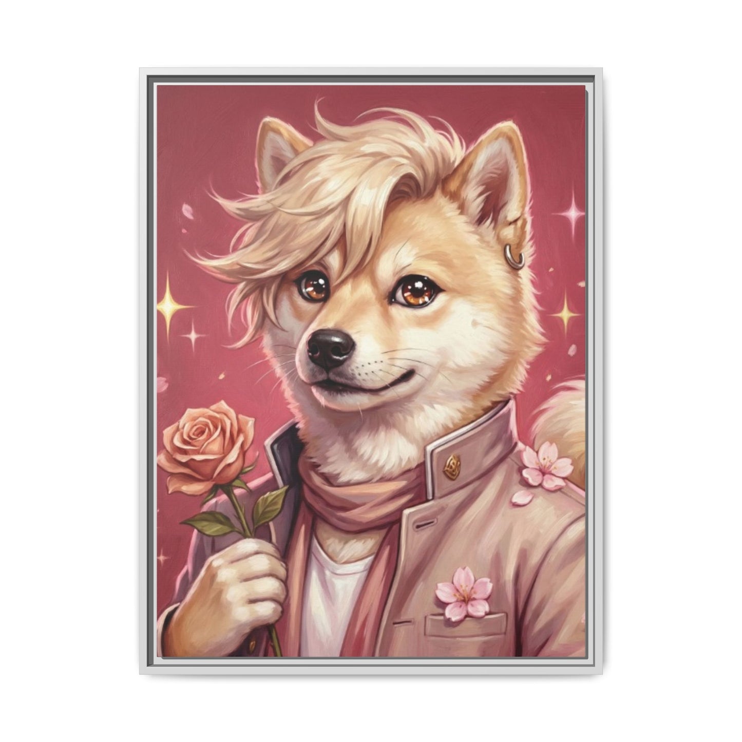 Romantic Shiba Portrait Art Print