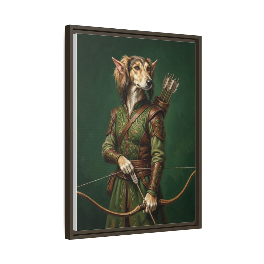 Archer Dog Matte Canvas Print — Framed Fantasy Animal Portrait