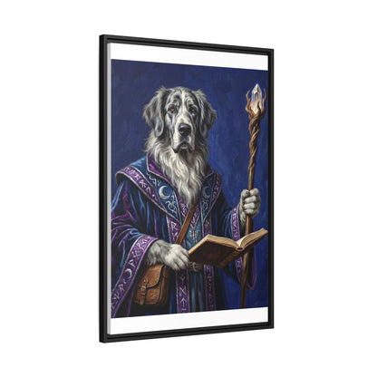 Wizard Dog Framed Canvas Print Mystic Canine Art