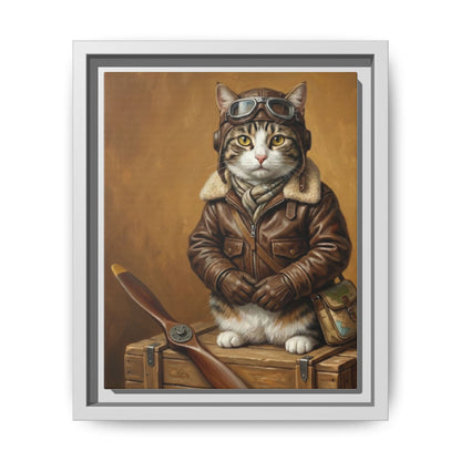 Pilot Cat Canvas Art