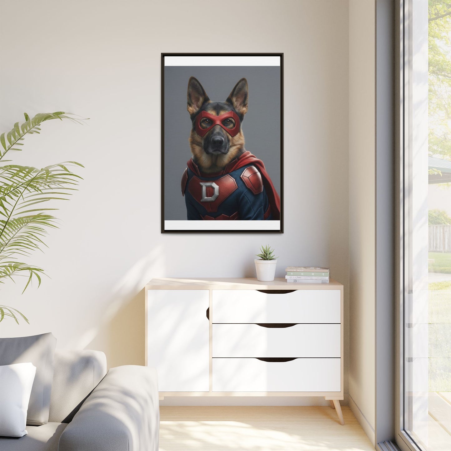 Superhero German Shepherd Dog Art Print