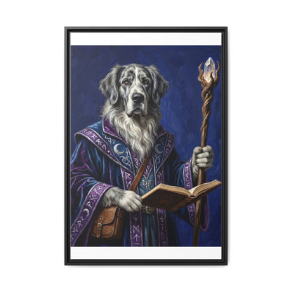 Wizard Dog Framed Canvas Print Mystic Canine Art