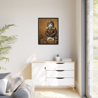 Pilot Cat Canvas Art