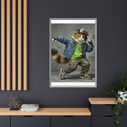 Dancing Cat Canvas Art