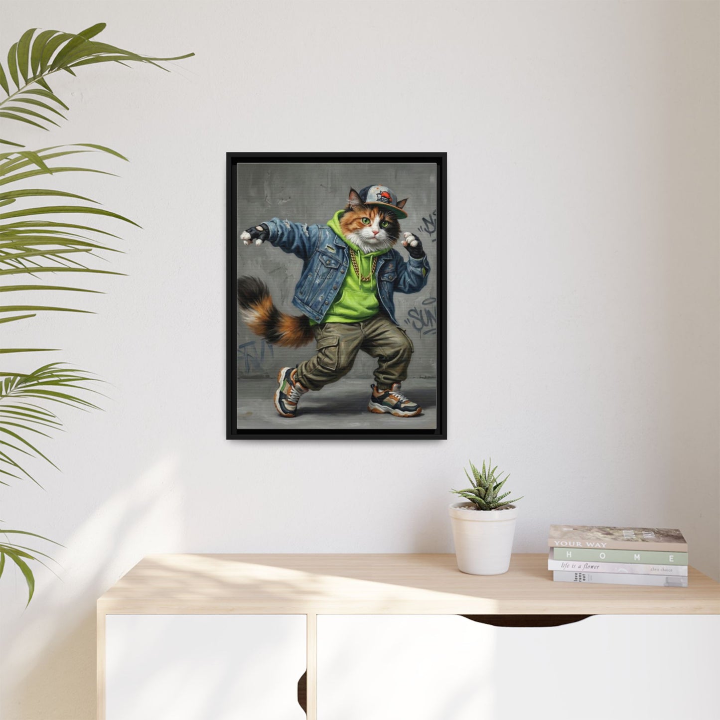 Dancing Cat Canvas Art
