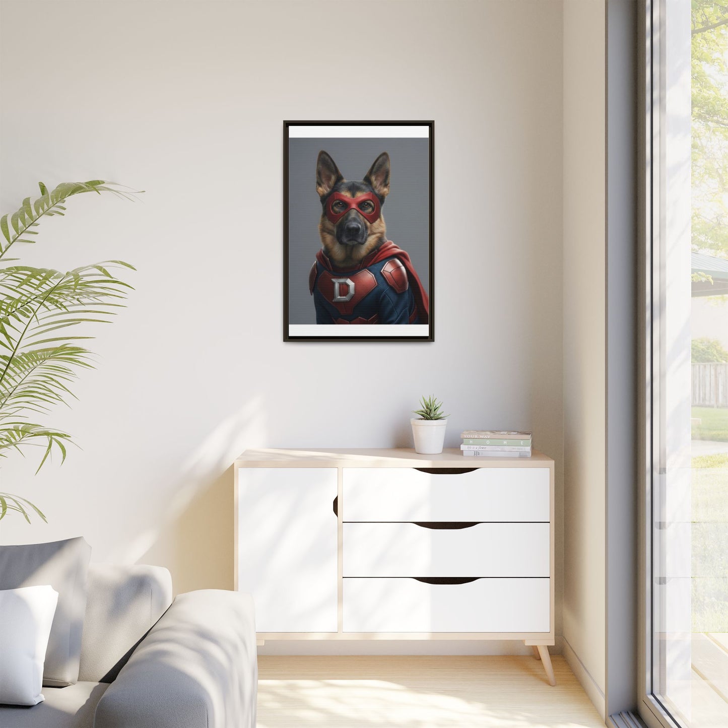 Superhero German Shepherd Dog Art Print