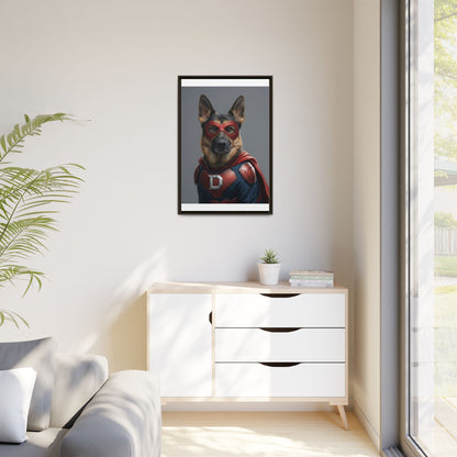 Superhero German Shepherd Dog Art Print