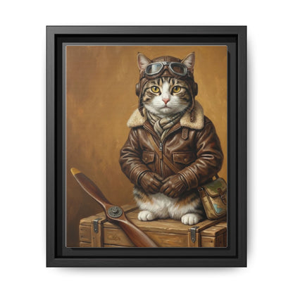 Pilot Cat Canvas Art