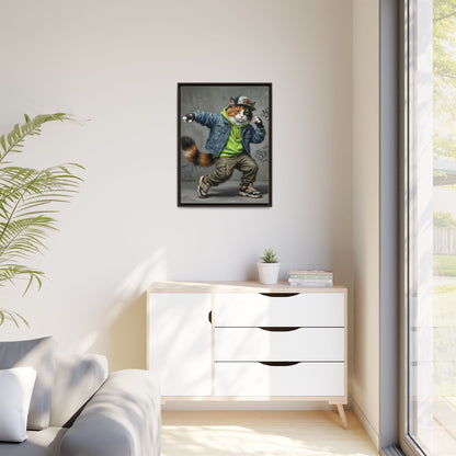 Dancing Cat Canvas Art