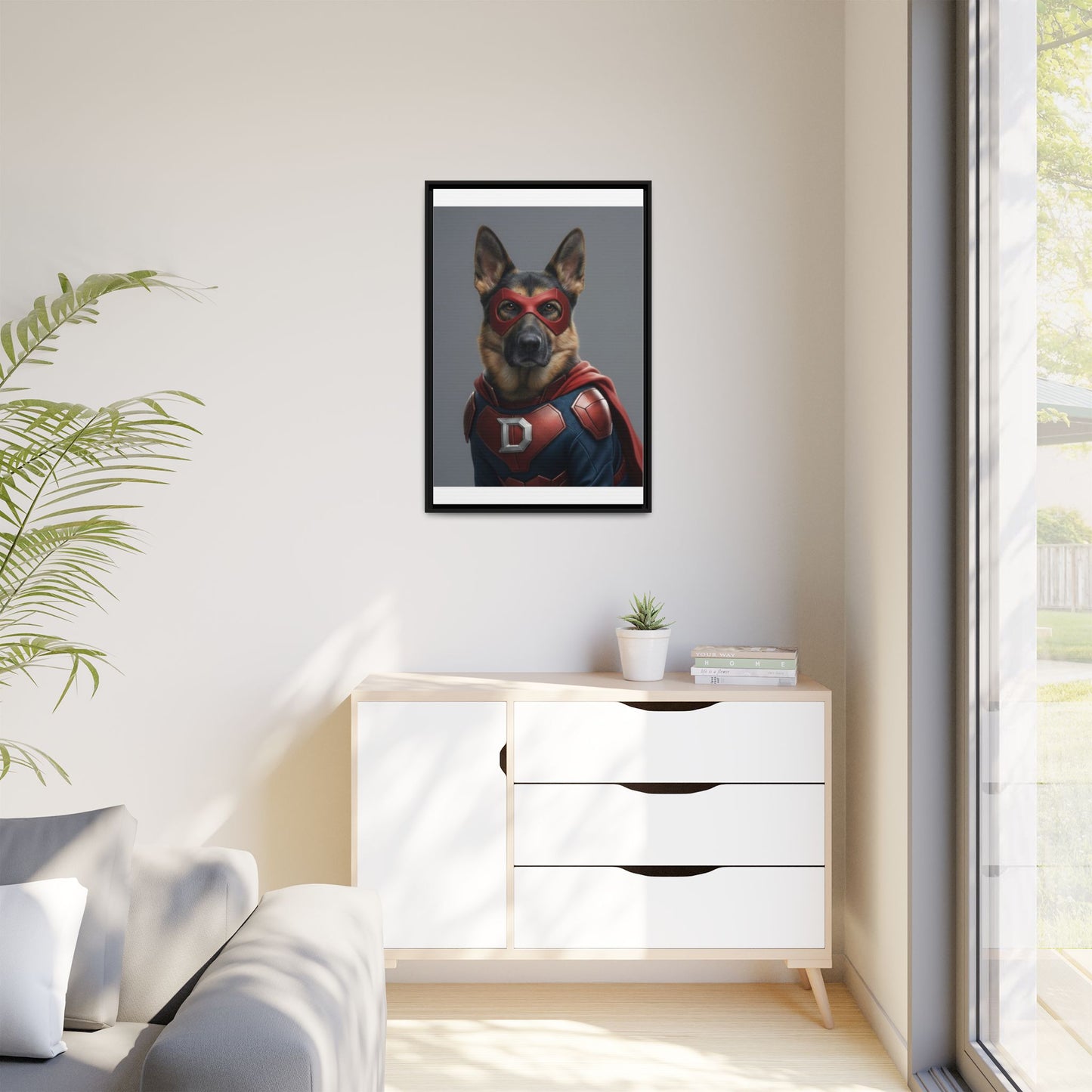 Superhero German Shepherd Dog Art Print