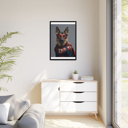 Superhero German Shepherd Dog Art Print