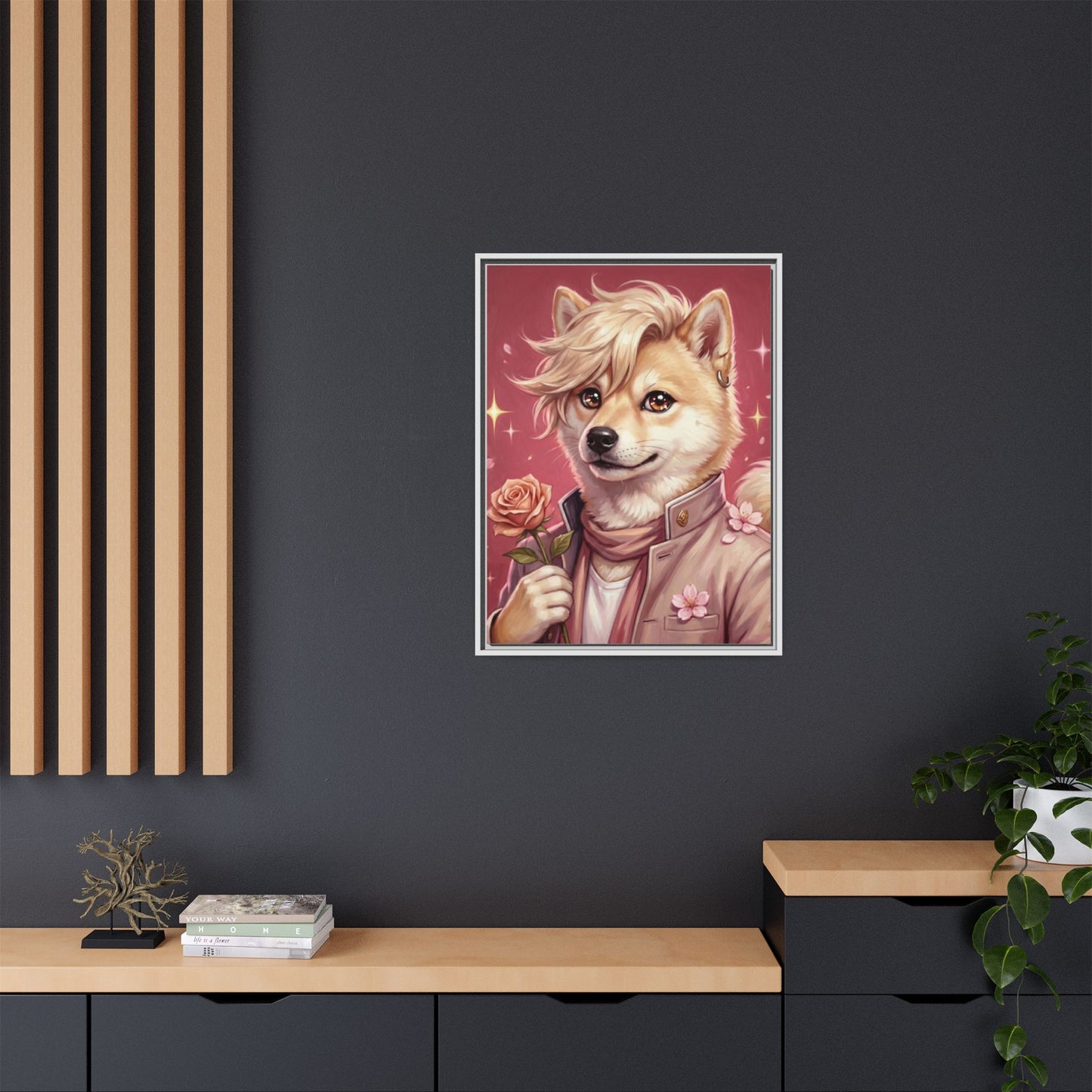 Romantic Shiba Portrait Art Print
