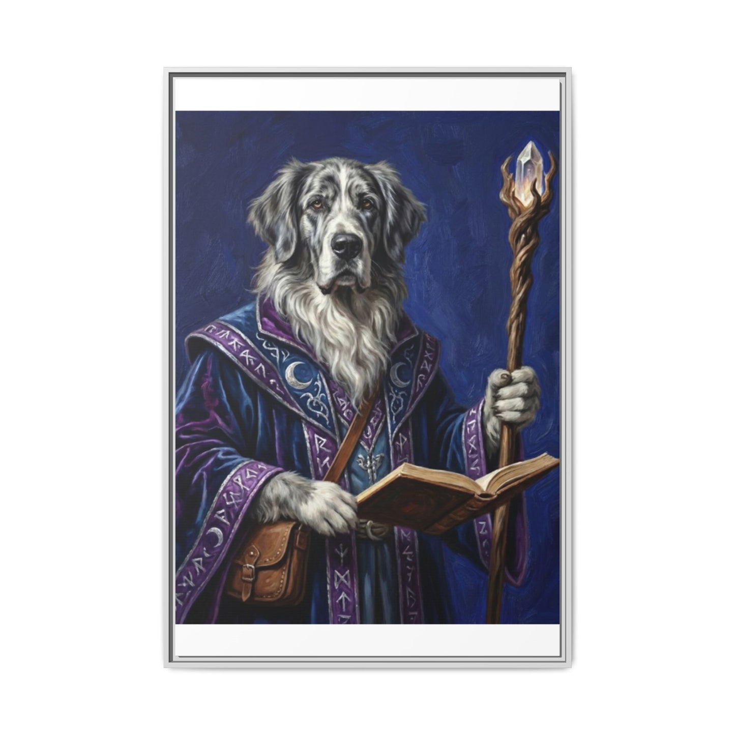 Wizard Dog Framed Canvas Print Mystic Canine Art