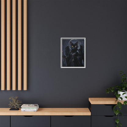 Gothic Black Cat with Halo & Chalice