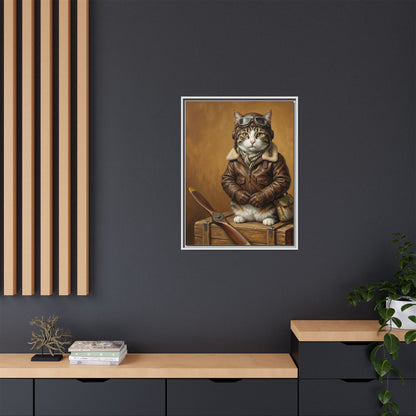 Pilot Cat Canvas Art