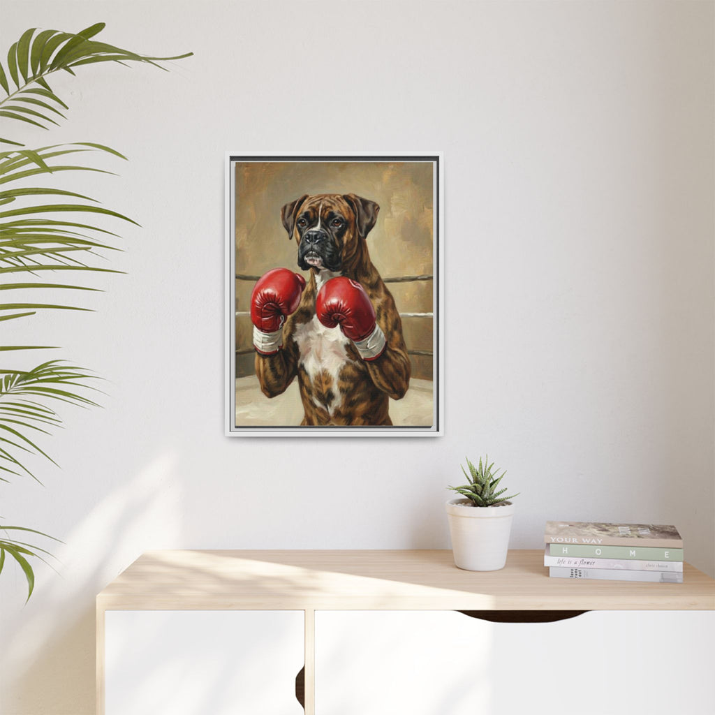 Boxer Dog Canvas Print — Framed Matte Wall Art