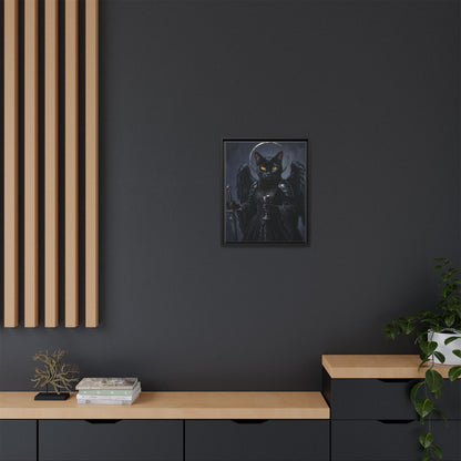 Gothic Black Cat with Halo & Chalice