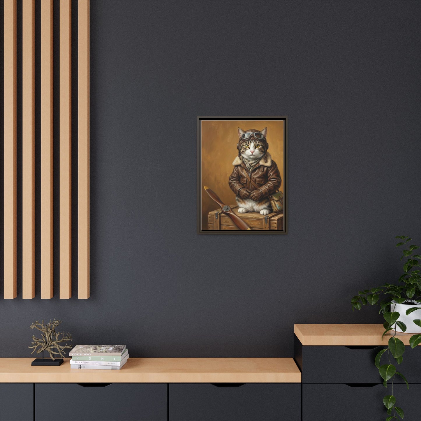 Pilot Cat Canvas Art