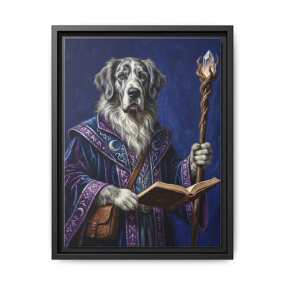 Wizard Dog Framed Canvas Print Mystic Canine Art