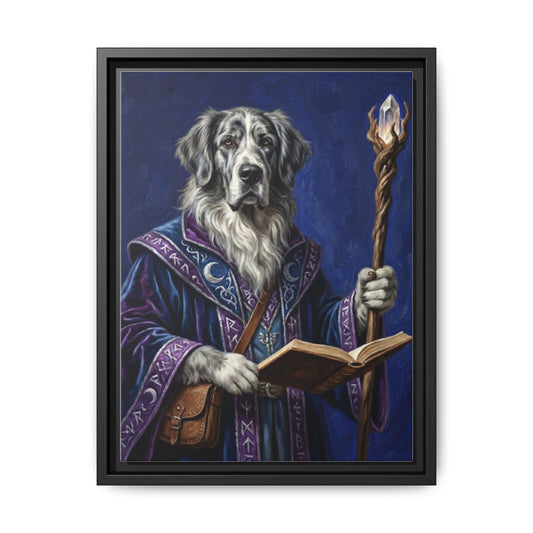 Wizard Dog Framed Canvas Print Mystic Canine Art