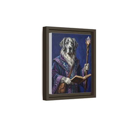 Wizard Dog Framed Canvas Print Mystic Canine Art