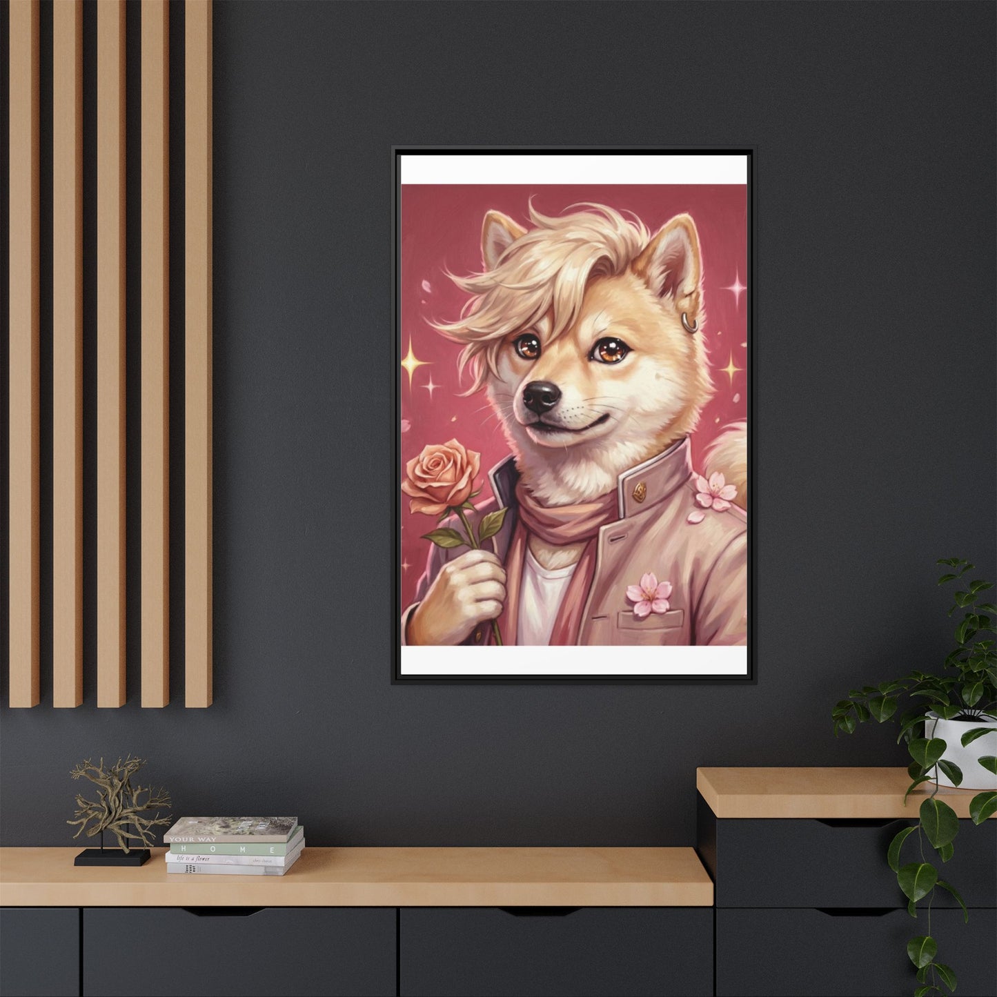 Romantic Shiba Portrait Art Print