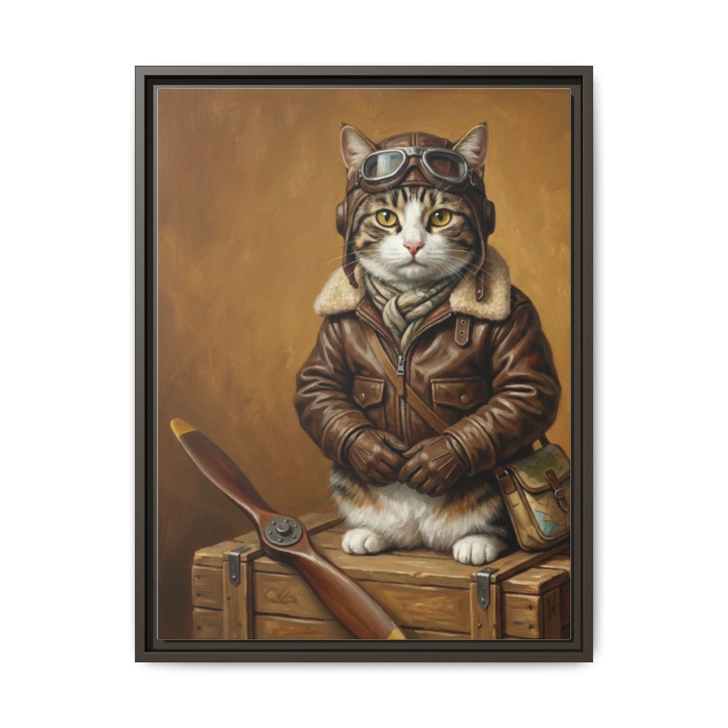 Pilot Cat Canvas Art