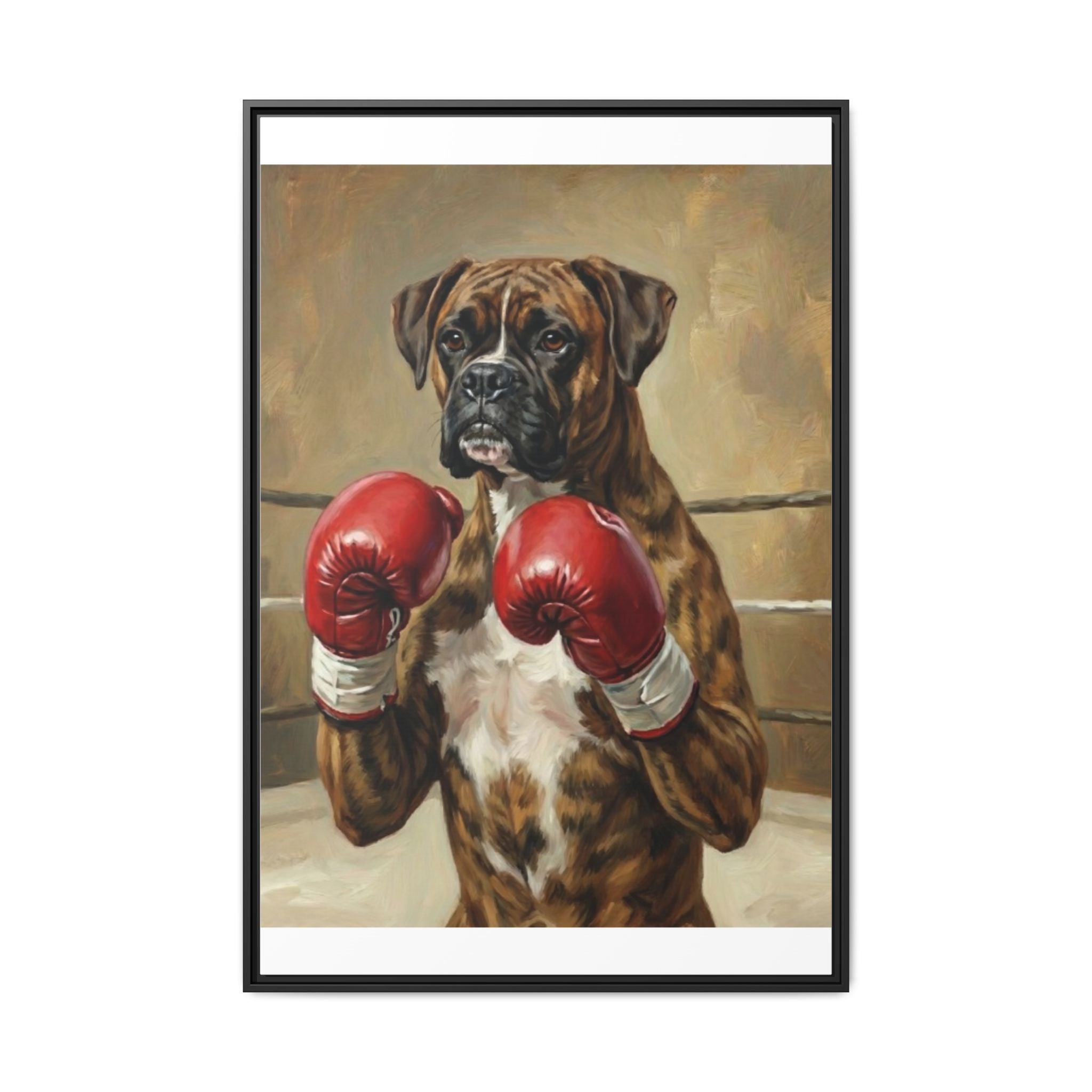 Boxer Dog Canvas Print — Framed Matte Wall Art