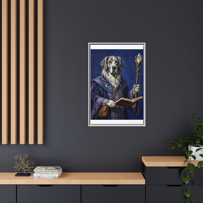 Wizard Dog Framed Canvas Print Mystic Canine Art